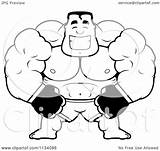 Buff Mma Outlined Fighter Happy Clipart Cartoon Thoman Cory Coloring Vector 2021 sketch template