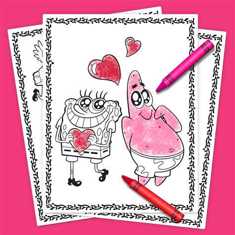 spongebob valentines day coloring pages brengosfilmitali