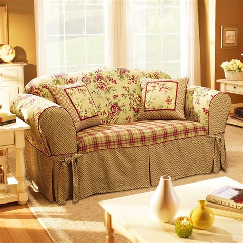 fit lexington washable sofa slipcover taupe sofa tan cotton floral slipcovered