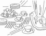 Dapur Peralatan Makan Vajilla Mewarnai Minum Coloring Gratuitos Anak Kitchenware Ayo Gampang sketch template