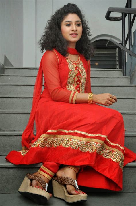 vishnu priya stills in red salwar kameez indian girls villa celebs beauty fashion and