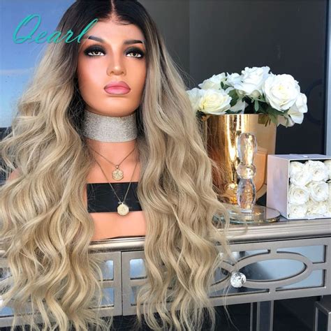 ombre 613 light blonde dark brown roots 180 density human hair lace