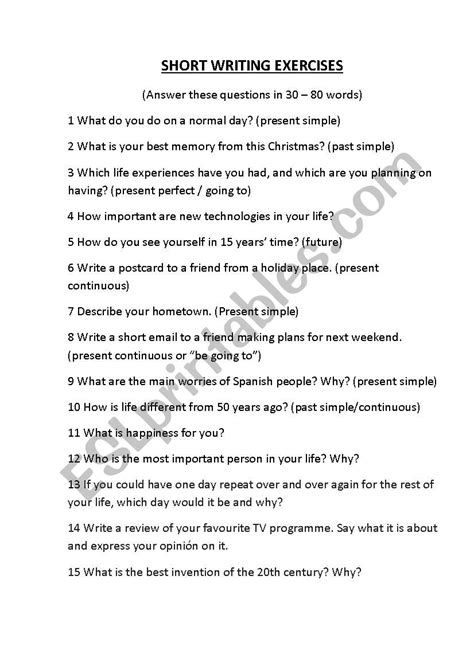 question writing worksheet write  questions