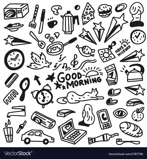Good Morning Doodles Royalty Free Vector Image