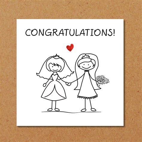 lgbt lesbian gay engagement wedding card for brides partners congrat