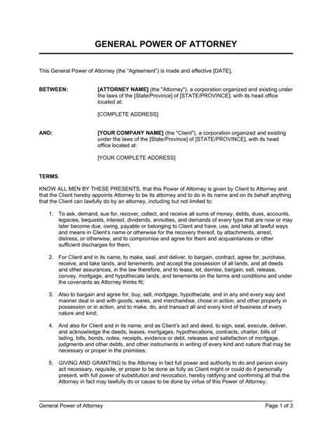 general power  attorney letter template bankhomecom