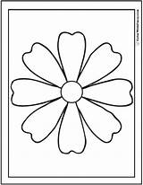 Coloring Spring Preschool Flowers Simple Daisy Flower Printables Colorwithfuzzy sketch template