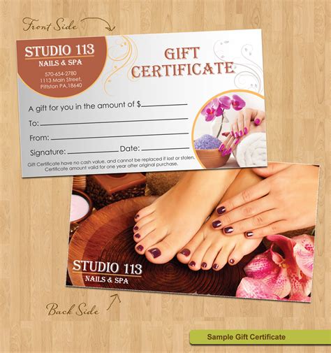 nail salon gift certificate design graphic design services  dallas tx