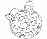 Homer Simpson Donut Coloring Pages Big Printable sketch template
