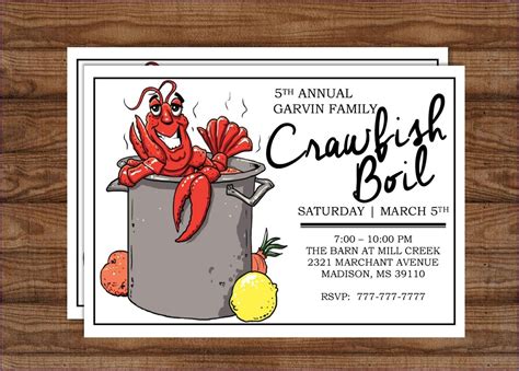 crawfish boil invitations  template