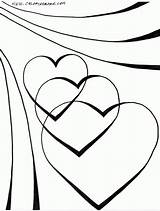 Heart Coloring Hearts Pages Triple sketch template