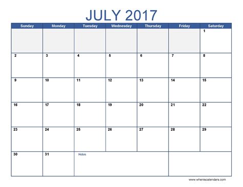 fresh month  july calendar printable  printable calendar monthly
