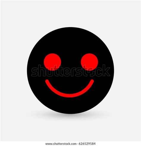 black emoji emoticon red eyes mouth stock vector royalty