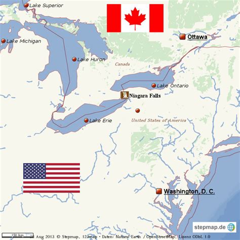 GroÃe Seen und NiagarafÃ¤lle von axxel_der_babo - Landkarte