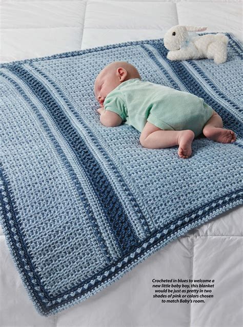 crochet blanket pattern baby boy  boys blues blanket diy