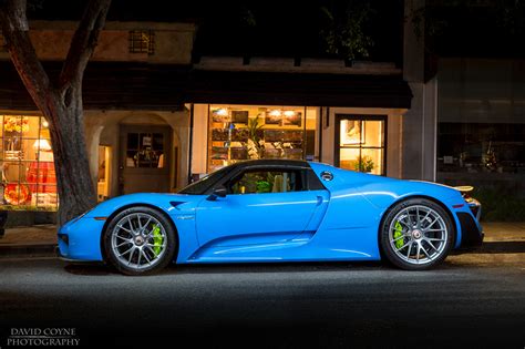 porsche  spyder luxury light blue auto side metallic