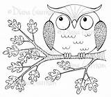 Whimsical Pages Easy Owl Coloring Digi Stamp Digital Template sketch template