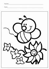 Bee Primavera Fiori Colorir Abelha Tema Bees Capas Colorea Printemps Trabalhinhos Coloratutto Plantillas Coloriage Suivant Qdb sketch template