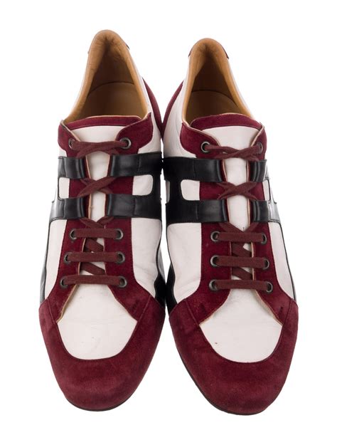 hermes suede sneakers burgundy sneakers shoes   realreal