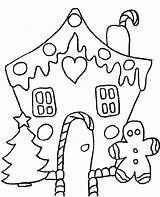 Coloring Christmas Pages Printable Kids Sheets Color Colouring House Gingerbread sketch template