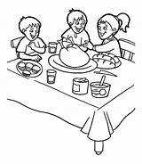 Breakfast Coloring Pages Family Thanksgiving Kids Cartoon Dinner Table Doing Printable Print Three Color Getdrawings Getcolorings Popular Canada sketch template