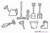 Garden Coloring Pages Drawing Tools Gardening Utensils Kitchen Hand Tool Colour Sketch Handy Manny Print Color Drawings Draw Printable Clipart sketch template