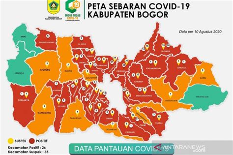 kecamatan  kabupaten bogor  berstatus zona merah covid