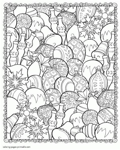 christmas coloring pictures  adults ornament coloring pages