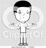 Teenage Shrugging Careless Adolescent Boy Outlined Coloring Clipart Vector Cartoon Cory Thoman sketch template