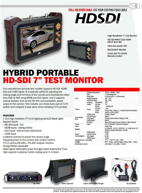 hybrid portable hd sdi video tester monitor eh mt