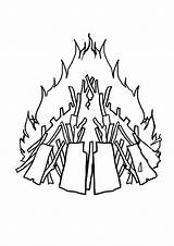 Bonfire Night Clipart Colouring Pages Drawing Fogueira Cliparts Library sketch template