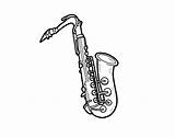 Saxophone Tenor Coloring Coloringcrew sketch template
