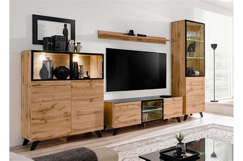 ensemble tv en bois moderne pas cher pour salon