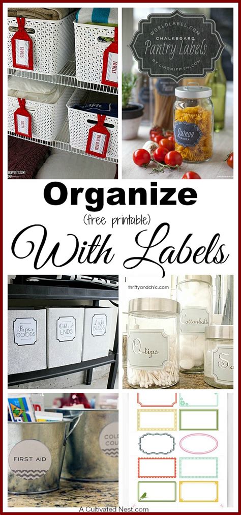 printable labels  organizing  cultivated nest