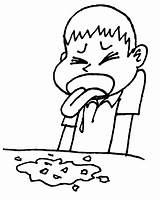 Vomit Clipart Cartoon Throwing Baby Coloring Drawing Cliparts Puke Drawings Pages Vomiting Foods Whole Baa Character Restaurant Get Sick Clip sketch template