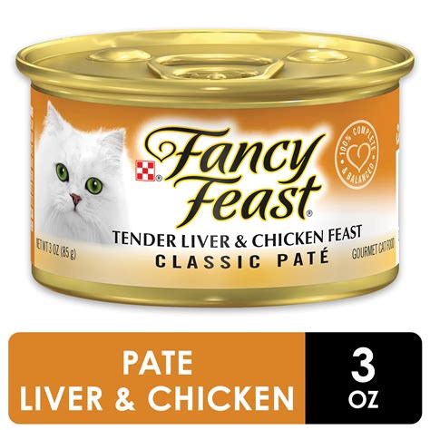 fancy feast grain  pate wet cat food tender liver chicken feast