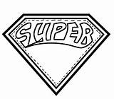 Superhero Super Hero Printable Badge Clipart Template Logo Blank Shield Templates Name Badges Classroom Theme School Coloring Cliparts Letters Pages sketch template