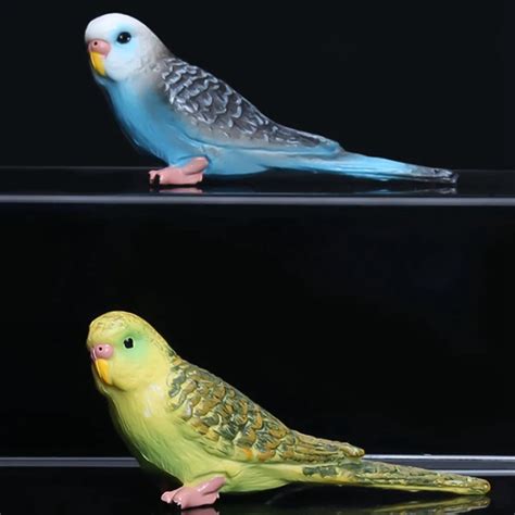 buy simulation mini parrot cute bird figurine animal model home decor miniature