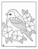 Coloring Pages Spring Teen Flowers Bird Adult Teens Kids Woojr Print sketch template