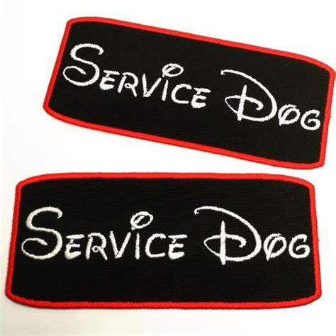 service dog patch  disney font  patch    hook  loop