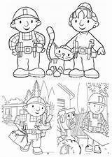 Builder Bob Coloring Kids Pages Funny Color sketch template