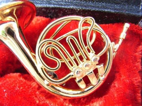 horn brooch pin instrument music minblings with box by miniblings