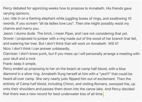 Percabeth Proposal Headcannon Percy Jackson Head Canon