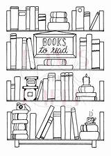 Bookshelf Ve Journaling Bookcase Dorthea sketch template