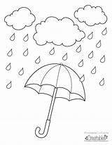 Rainy Coloring Pages Umbrella Printable Cloudy Drawing Rain Sheets Easy Great Popular Getdrawings Kid Format sketch template