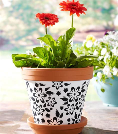 loew cornell  pk  foam brushes pots decorated flower pots painted flower pots