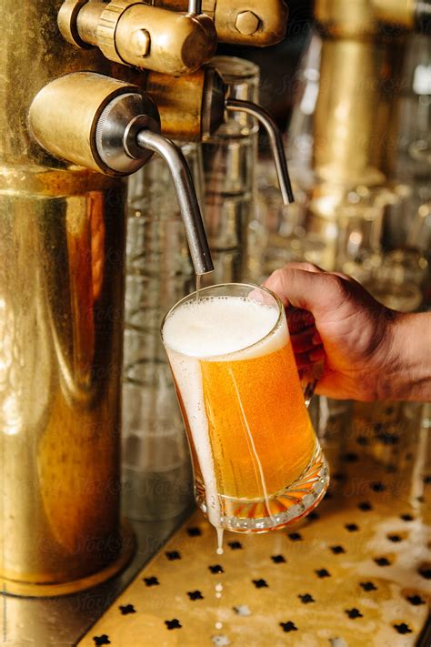 fresh draft beer  lager  prepared   bar  brewery  stocksy contributor ivo de
