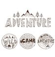 hand drawn labels  adventure themes royalty  vector