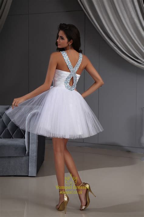 Halter Short Crystal White Cocktail Dresses Cocktail Dresses With