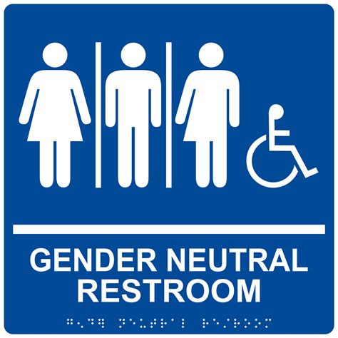 Ada Gender Neutral Restroom Sign Rre 25443 99 Whtonblu Gender Neutral